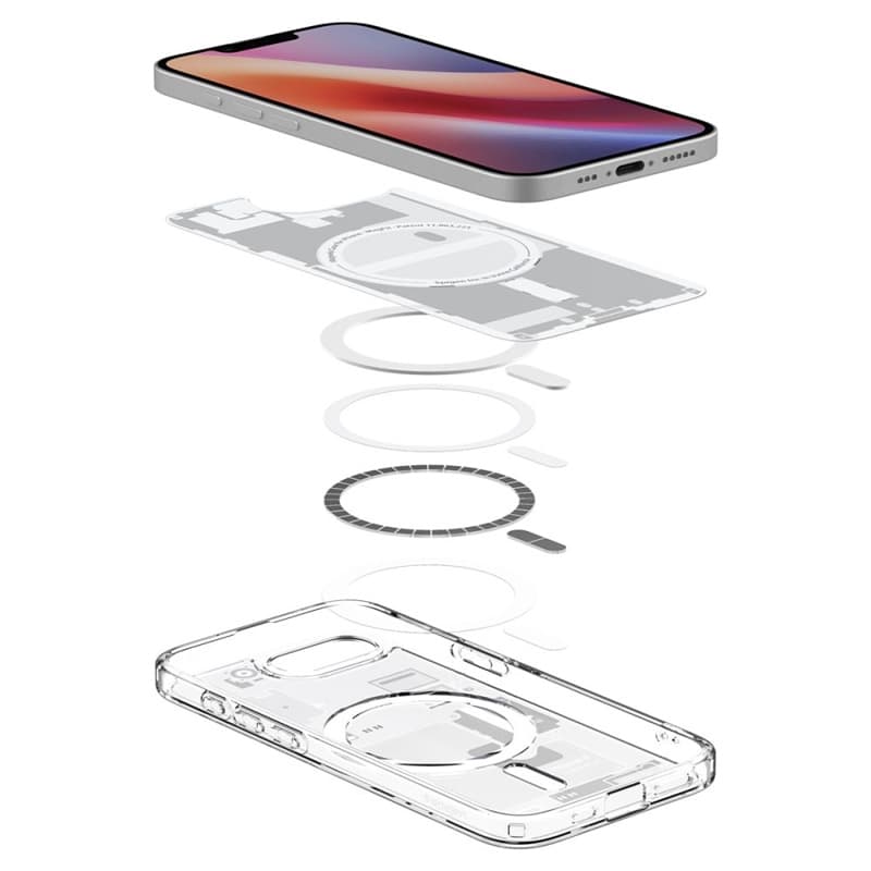 Spigen Ultra Hybrid Mag MagSafe - Case for iPhone 17e / 16e (Zero One White) 8