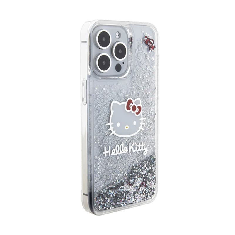 Hello Kitty Liquid Glitter Charms Kitty Head - iPhone 15 Pro Max Case (silver) 4