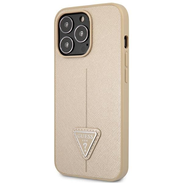 Guess SaffianoTriangle Logo Case - Case for iPhone 13 Pro (beige) 2