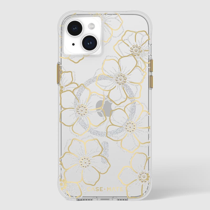 Case-Mate Floral Gems MagSafe - iPhone 15 Plus Case (Gold) 6