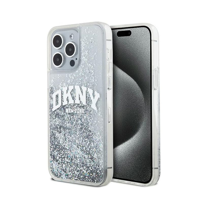 DKNY Liquid Glitter Big Logo - Case for iPhone 15 Pro Max (white) 1