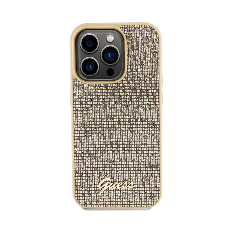 Guess Disco Metal Script - iPhone 14 Pro Case (Gold) 3
