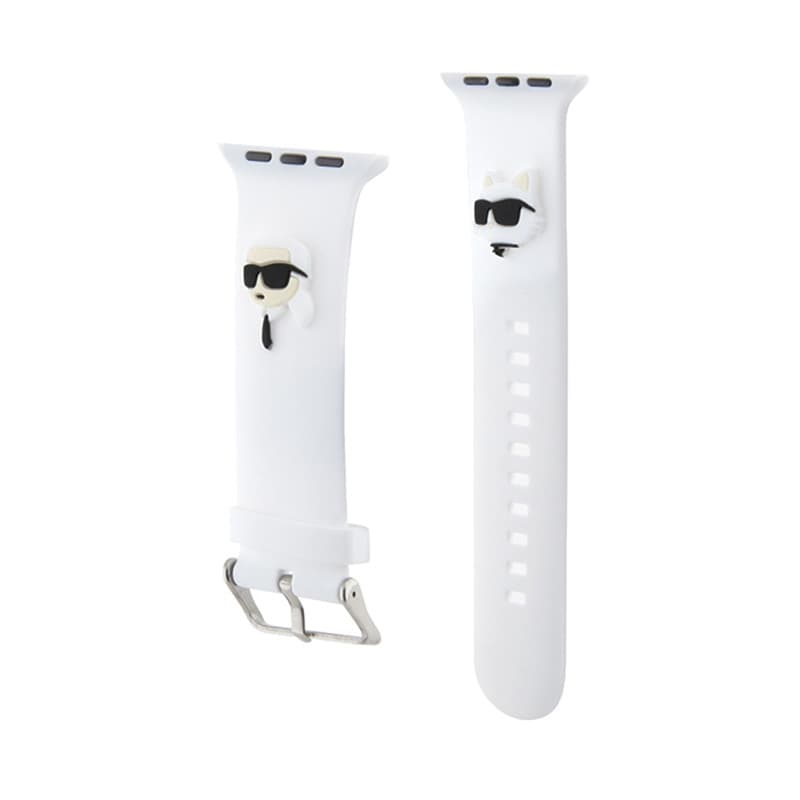 Karl Lagerfeld 3D Rubber Karl & Choupette Heads NFT - Strap for Apple Watch 42/44/45/49 mm (white) 3