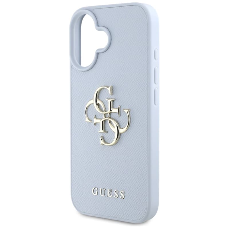 Guess Grained Big 4G Logo Small Classic Logo - Case for iPhone 16 (blue) 6