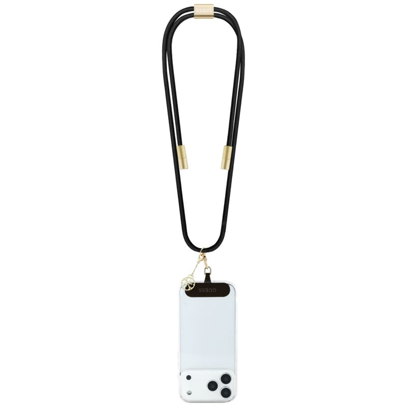 Guess Crossbody Strap 4G Charm - Universal Phone Strap / USB-C to USB-C Cable 1.5m (Black) 2