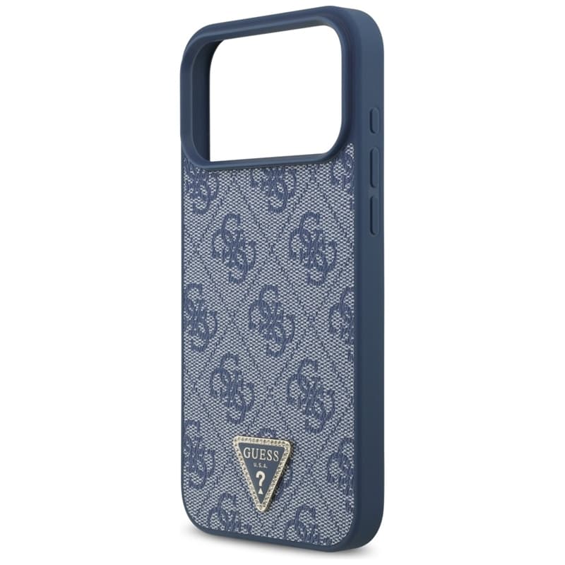 Guess Leather 4G Triangle Strass MagSafe - Case iPhone 17 Pro Max (Blue) 6