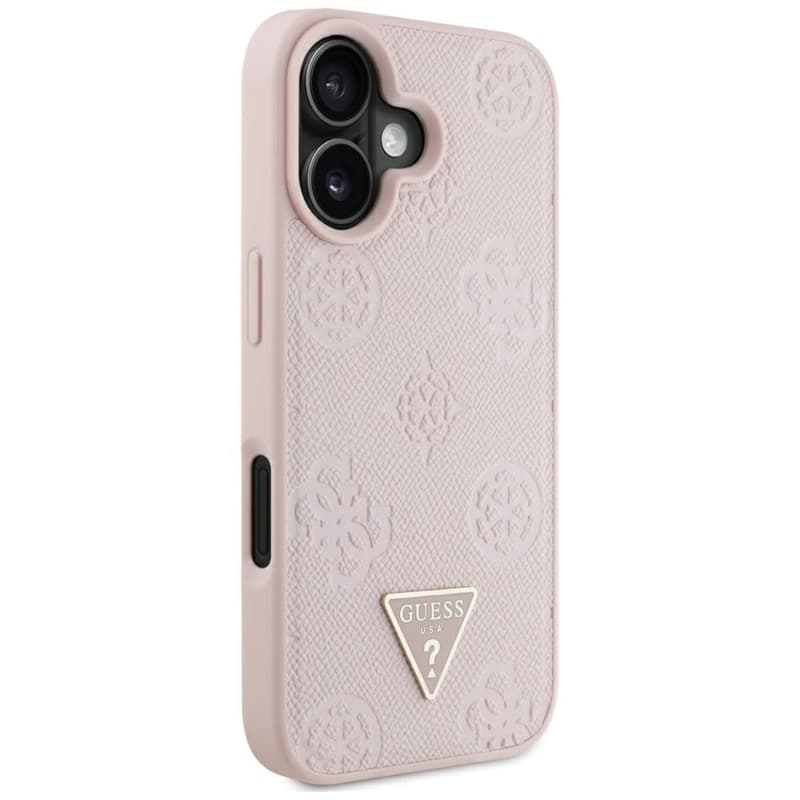 Guess Grained Hot Stamp Peony Triangle Logo MagSafe - Case for iPhone 16 (pink) 4