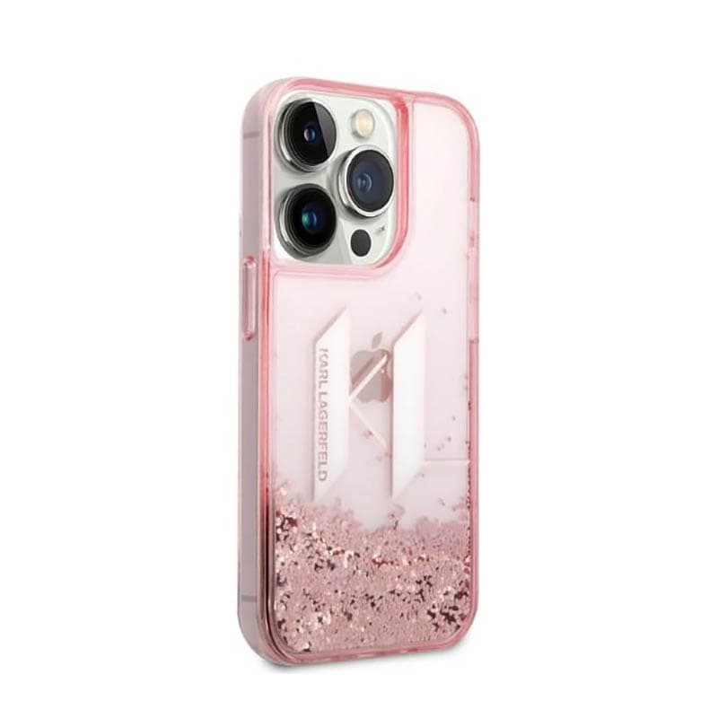 Karl Lagerfeld Liquid Glitter Big Logo Case - Case for iPhone 14 Pro (Pink) 4