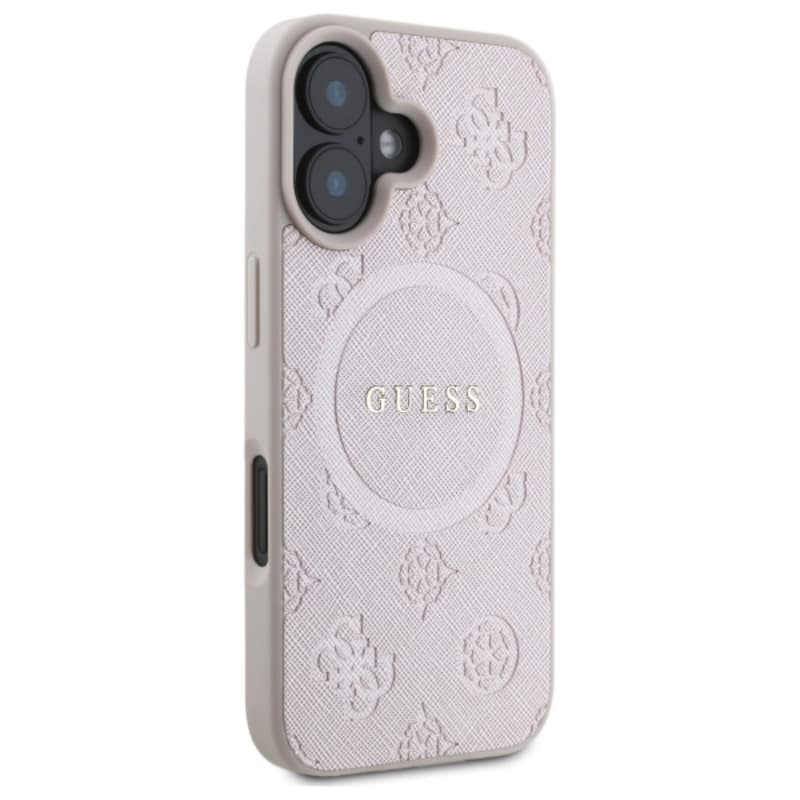 Guess Saffiano Peony Classic Logo MagSafe - Case for iPhone 16 (pink) 4