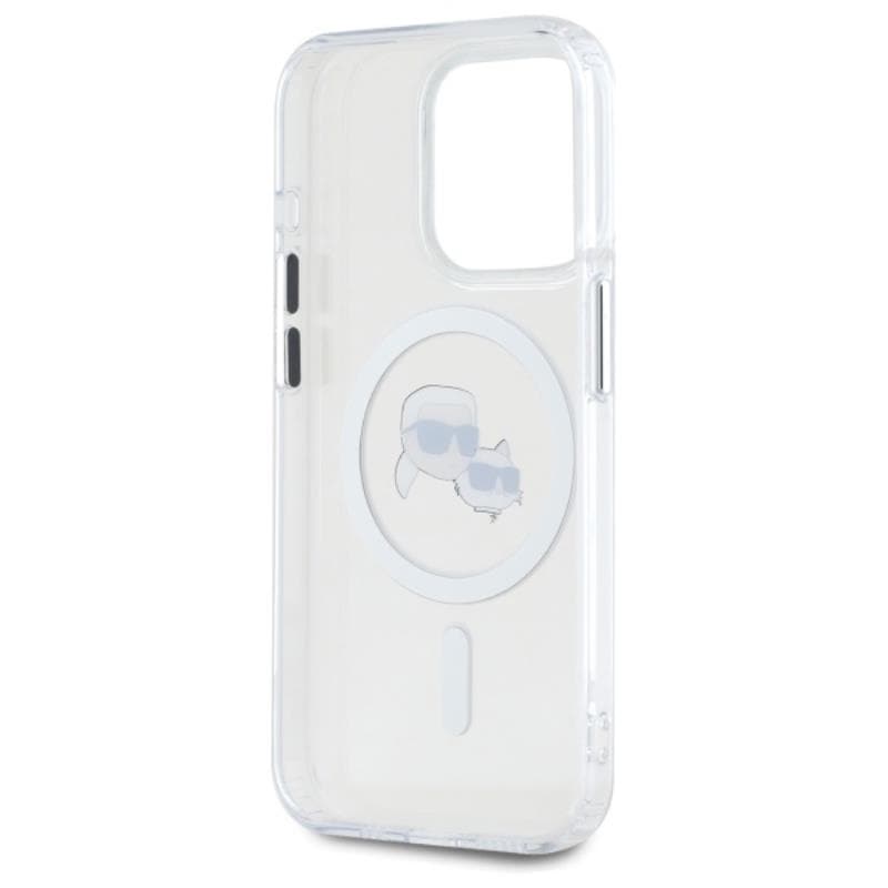 Karl Lagerfeld IML Metal Karl & Choupette Head MagSafe - Case for iPhone 15 Pro Max (White) 7