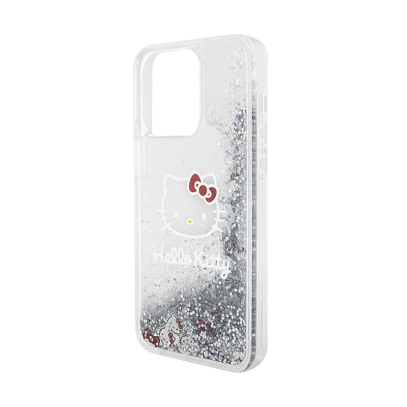 Hello Kitty Liquid Glitter Charms Kitty Head - iPhone 15 Pro Max Case (silver) 5