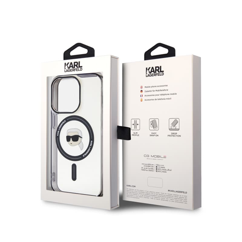 Karl Lagerfeld IML Karl Head MagSafe - Case fir iPhone 15 Pro (Transparent) 8