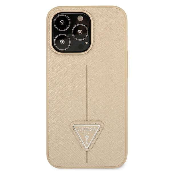 Guess SaffianoTriangle Logo Case - Case for iPhone 13 Pro (beige) 3