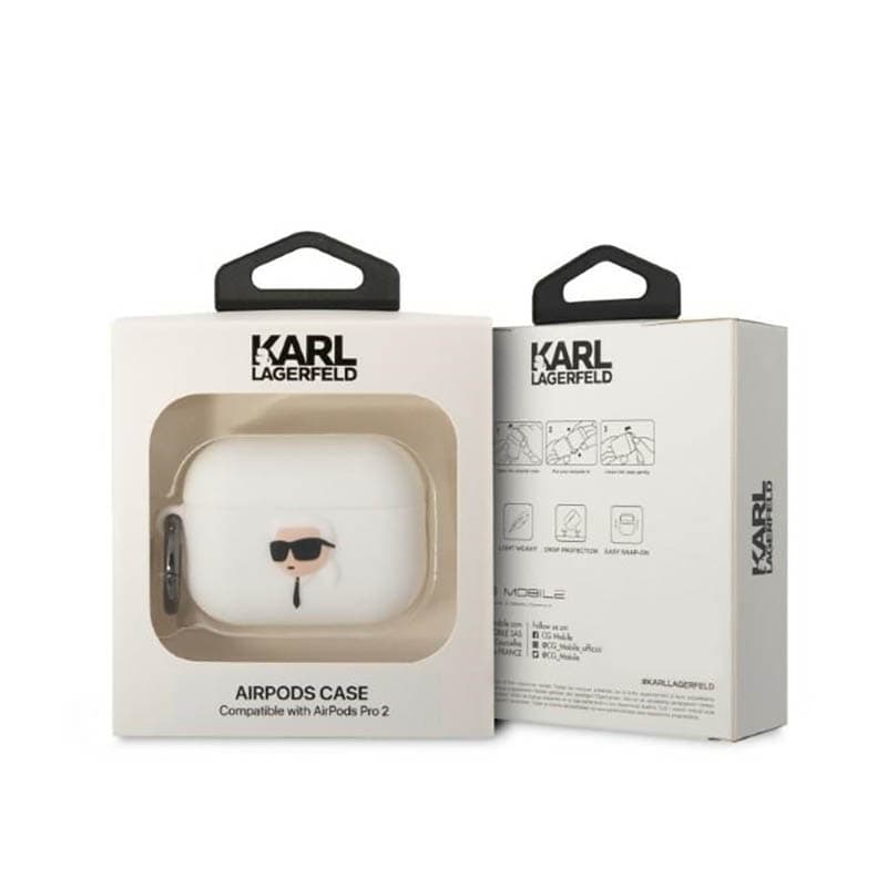 Karl Lagerfeld Silicone NFT Karl Head 3D - AirPods Pro 2 Case (white) 4