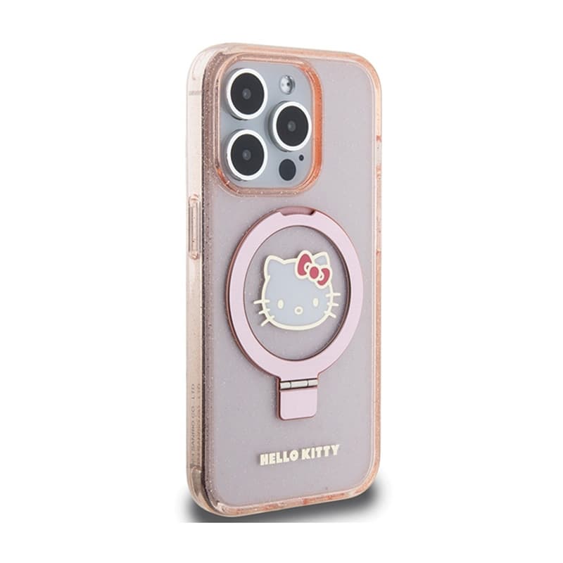 Hello Kitty Ring Stand Glitter Electrop Logo MagSafe - iPhone 15 Pro Case (pink) 4