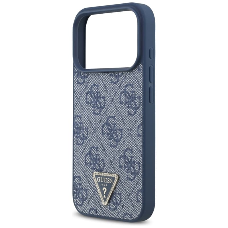 Guess Leather 4G Triangle Strass MagSafe - Case iPhone 17 Pro (Blue) 6