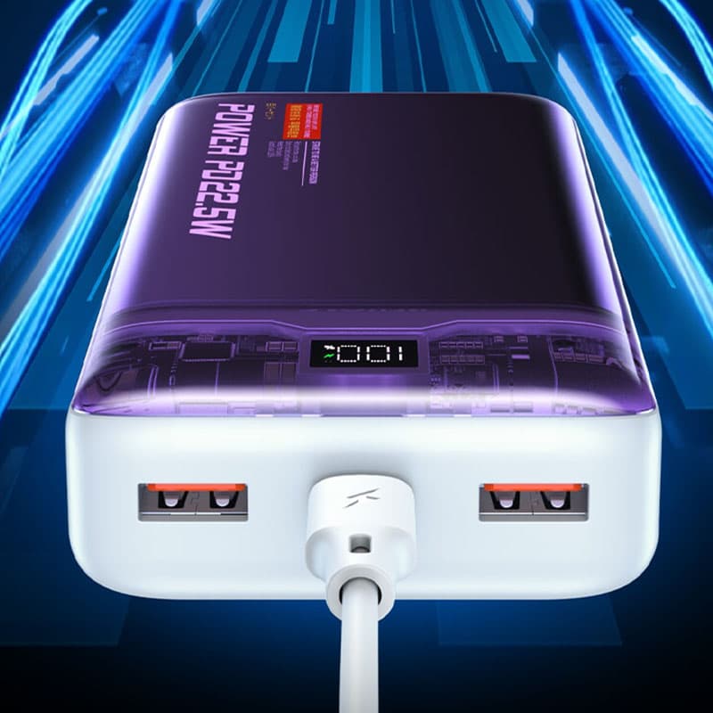 WEKOME WP-353 Vanguard Series - Power bank 10000 mAh PD 20W + QC 22.5W (Purple / Transparent) 5