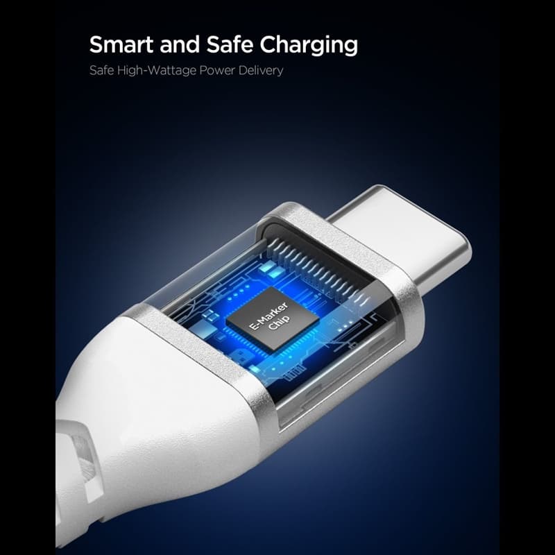 Spigen EB10010CCA Essential - USB-C to USB-C Cable 100W 1m (White) 3