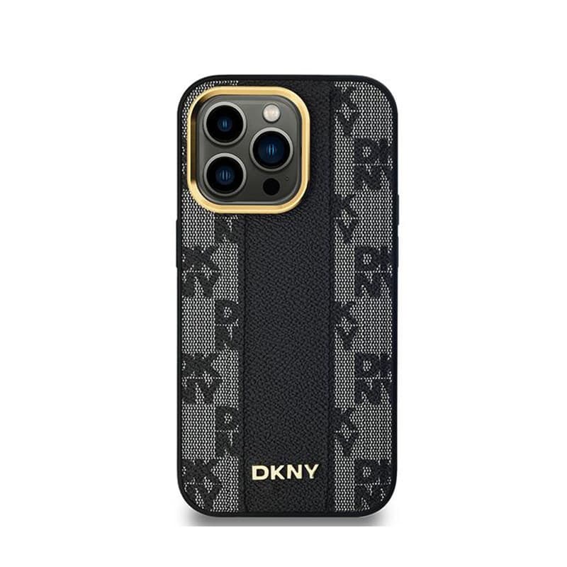 DKNY Leather Checkered Mono Pattern MagSafe - Case for iPhone 13 Pro Max (Black) 3