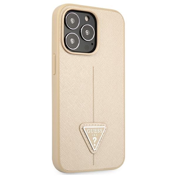 Guess SaffianoTriangle Logo Case - Case for iPhone 13 Pro (beige) 4