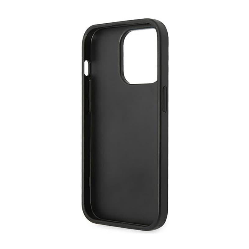 Guess Saffiano Metal Logo Stripes - Case for iPhone 14 Pro (Black) 7