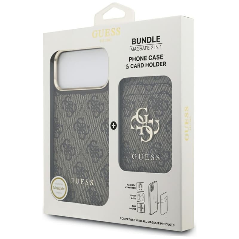 Guess Bundle Pack MagSafe 4G - Case + MagSafe Wallet Set for iPhone 17 Pro Max 8