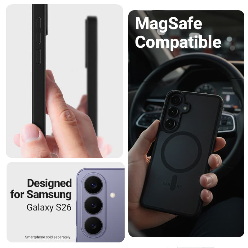 Crong Hybrid Matte Magnetic - MagSafe Case for Samsung Galaxy S26 (lavender) 3