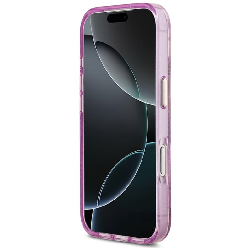 Guess IML Glitter Flowers Triangle MagSafe - Case iPhone 17 Pro (purple) 5