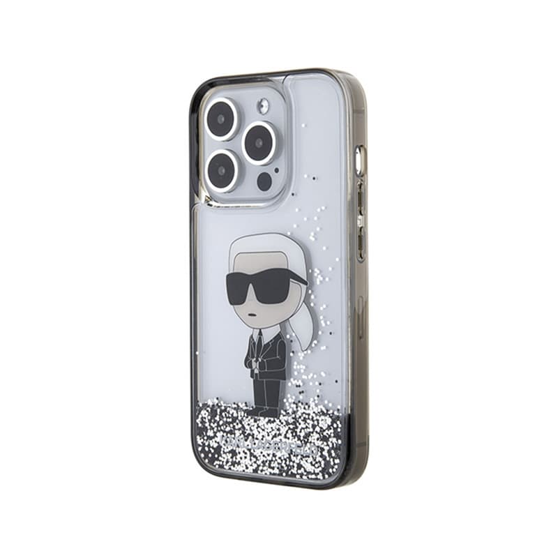 Karl Lagerfeld Liquid Glitter Ikonik - iPhone 15 Pro Case (Transparent) 2