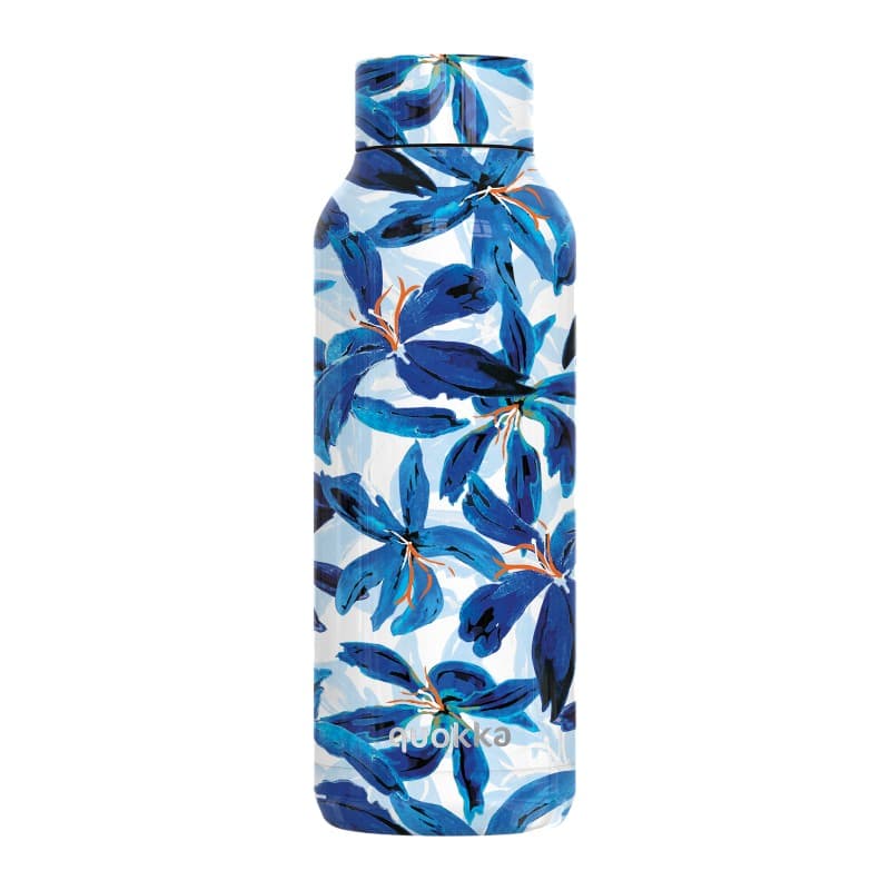 Quokka Solid - Stainless Steel Thermal Bottle 510 ml (Blue Hibiscus) 1