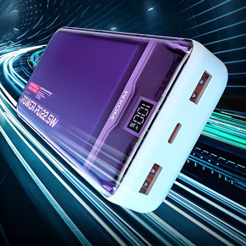 WEKOME WP-353 Vanguard Series - Power bank 10000 mAh PD 20W + QC 22.5W (Purple / Transparent) 6