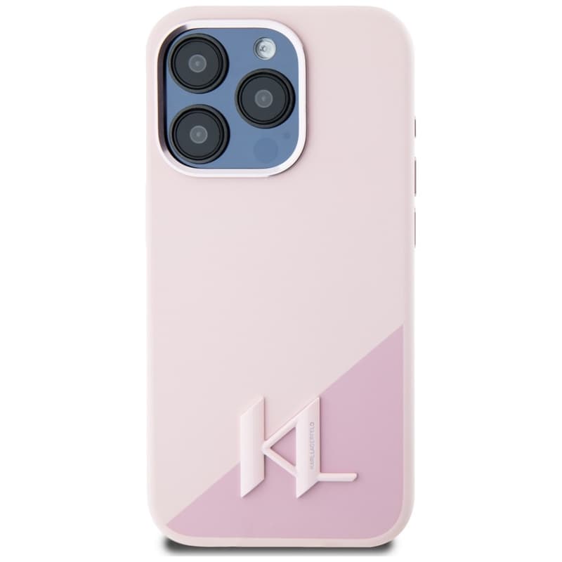 Karl Lagerfeld Silicone Shadow Metal Initial MagSafe - Case for iPhone 15 Pro Max (pink) 3