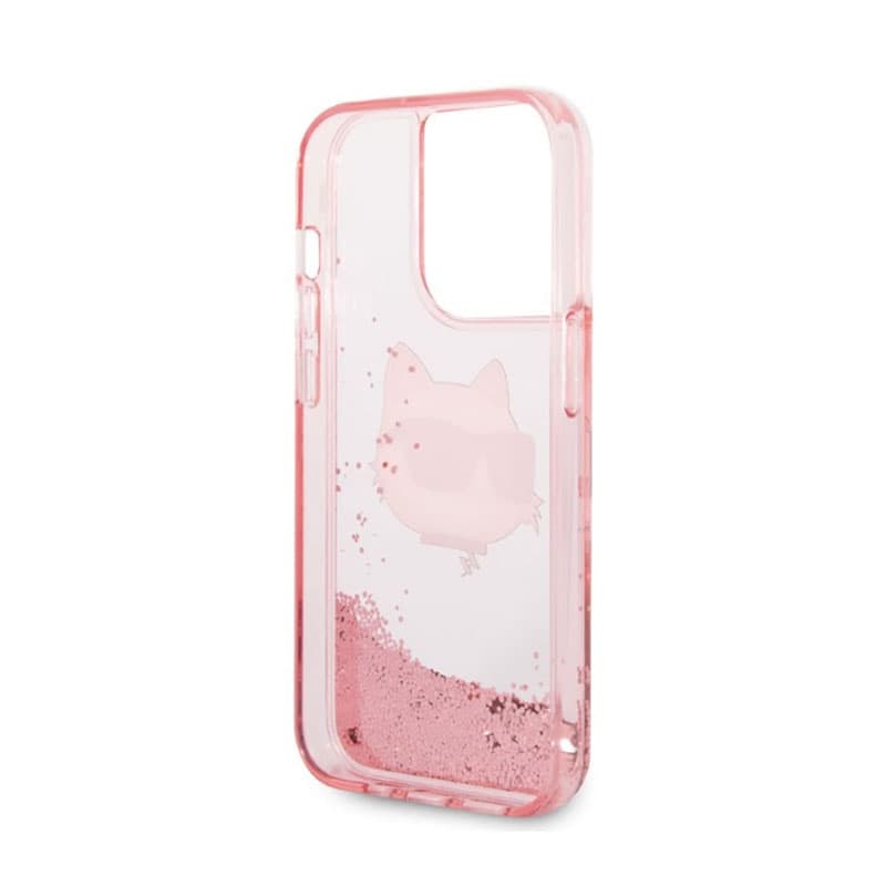 Karl Lagerfeld Liquid Glitter NFT Choupette Head - Case for iPhone 14 Pro Max (Pink) 7