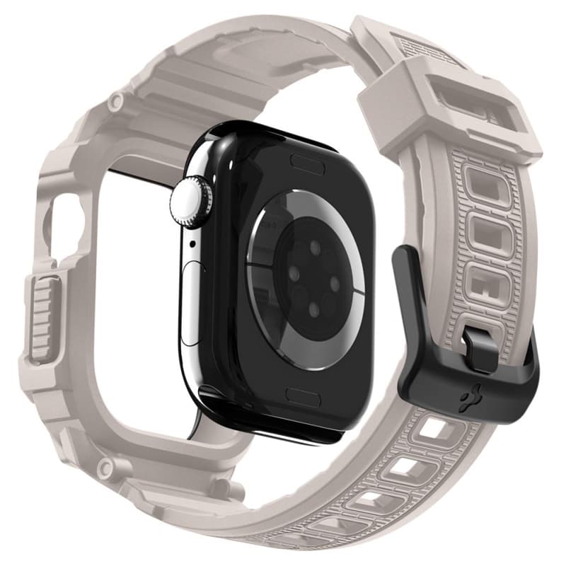 Spigen Rugged Armor Pro V2 – Strap with Case for Apple Watch 10/11 46mm (Dune Beige) 6