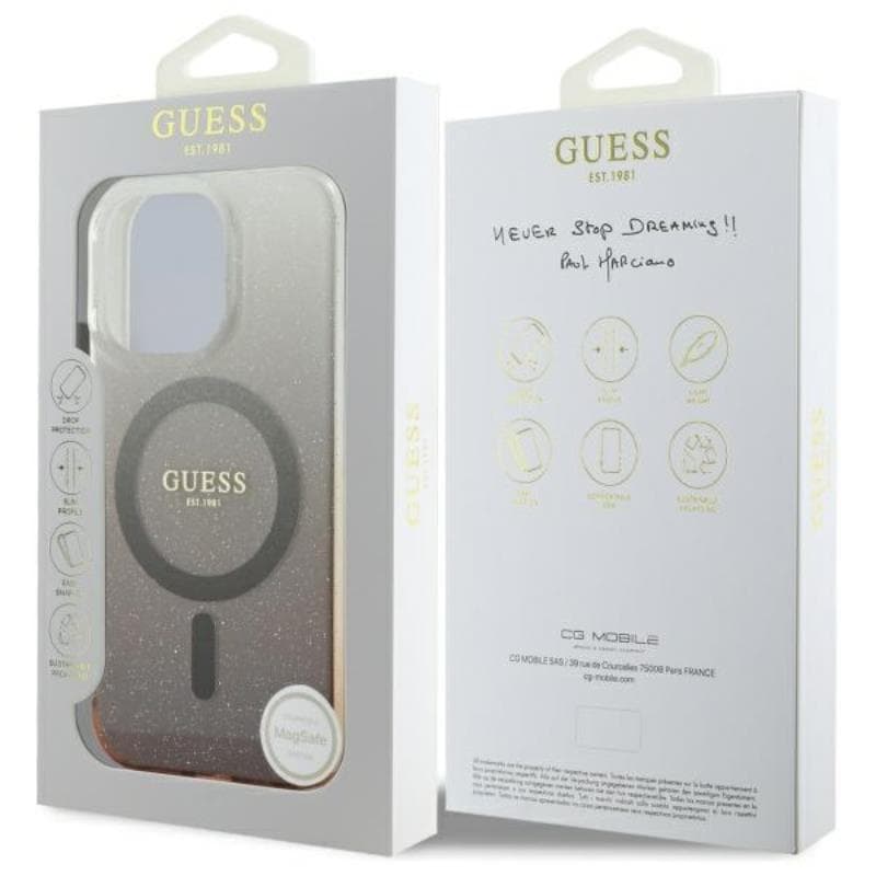 Guess IML Glitter Gradient MagSafe - Case for iPhone 16 Pro (Brown) 8