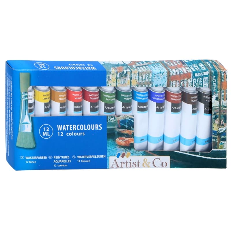 Watercolor paints in 12ml tubes 12 pcs. 1