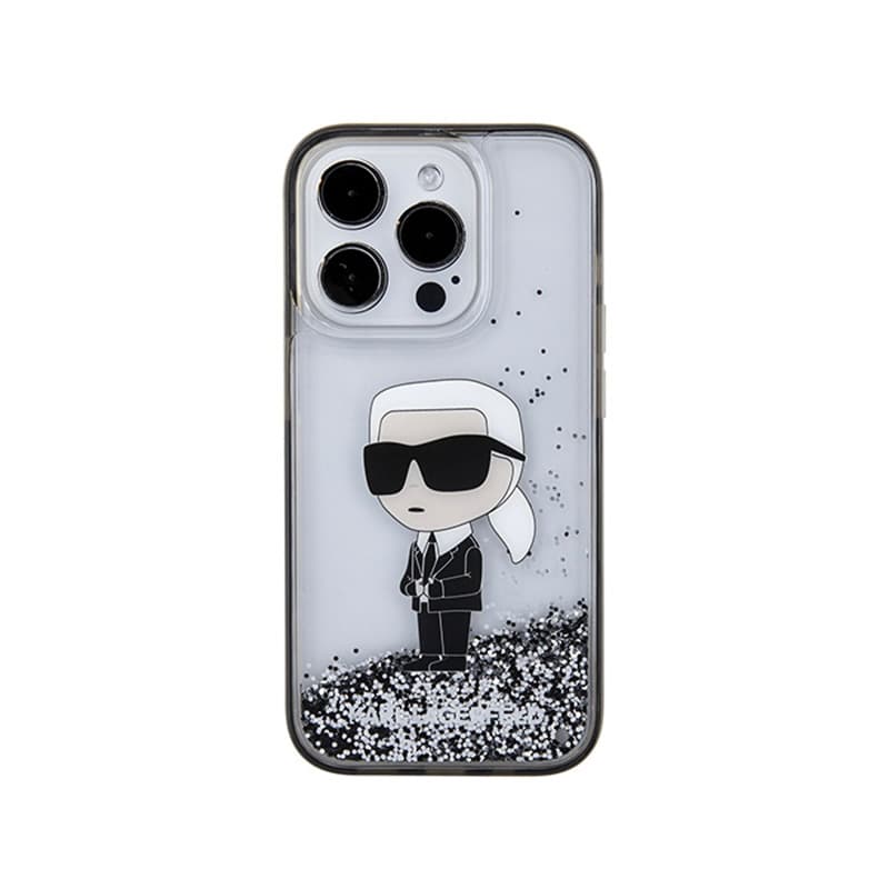 Karl Lagerfeld Liquid Glitter Ikonik - iPhone 15 Pro Case (Transparent) 3