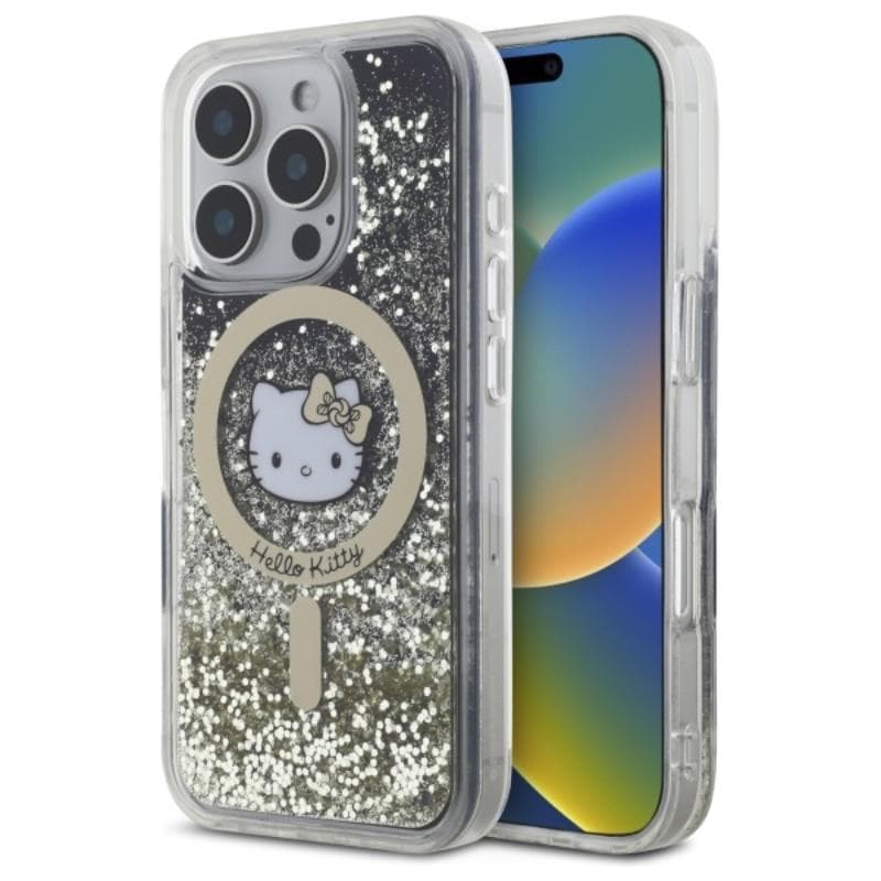Hello Kitty Liquid Glitter Fever MagSafe - Case for iPhone 16 Pro Max (black/gold) 1