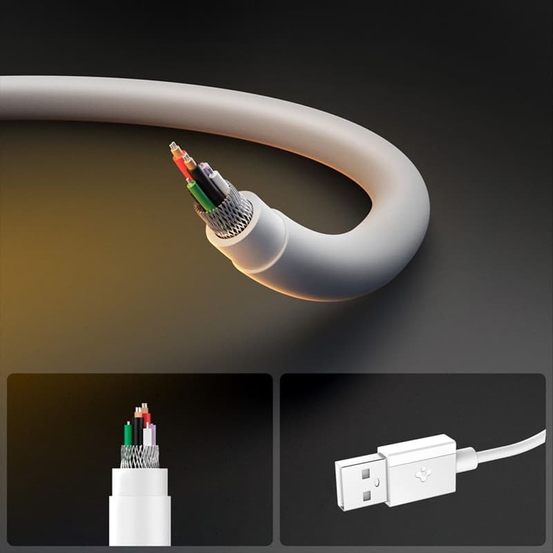 Spigen EB6020AC Essential - USB-A to USB-C Cable PD 60W 2m (White) 6
