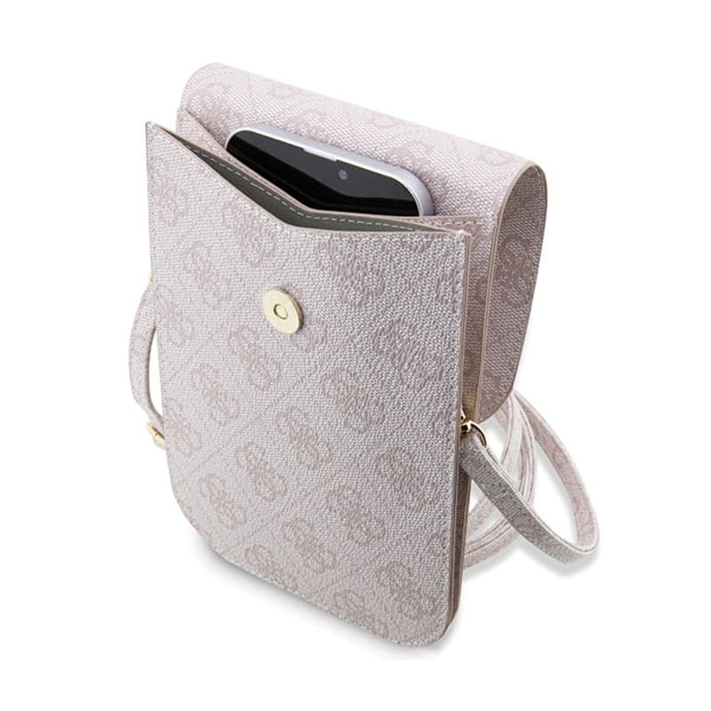 Guess 4G Stripes - Crossbody phone bag (pink) 4