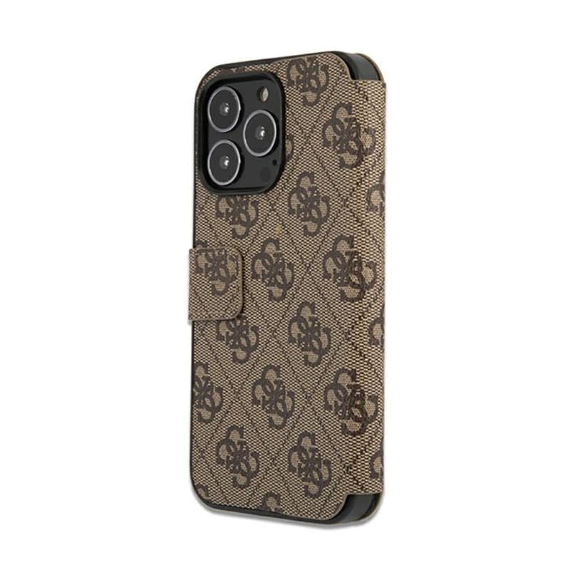 Guess Booktype 4G Big Metal Logo - Case for iPhone 13 Pro (Brown) 4