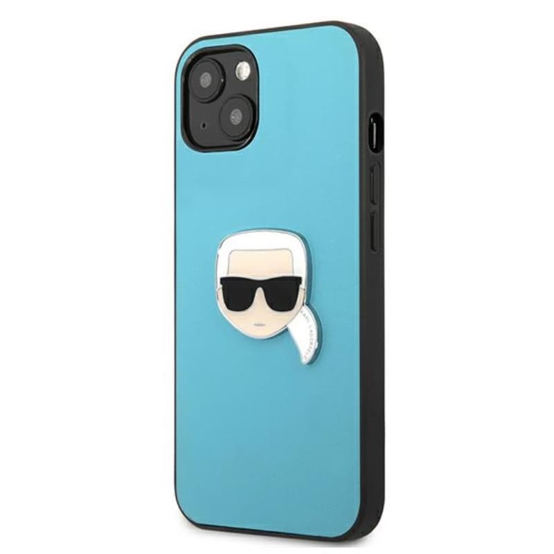 Karl Lagerfeld PU Leather Karl's Head Metal - Case for iPhone 13 mini (Blue) 2