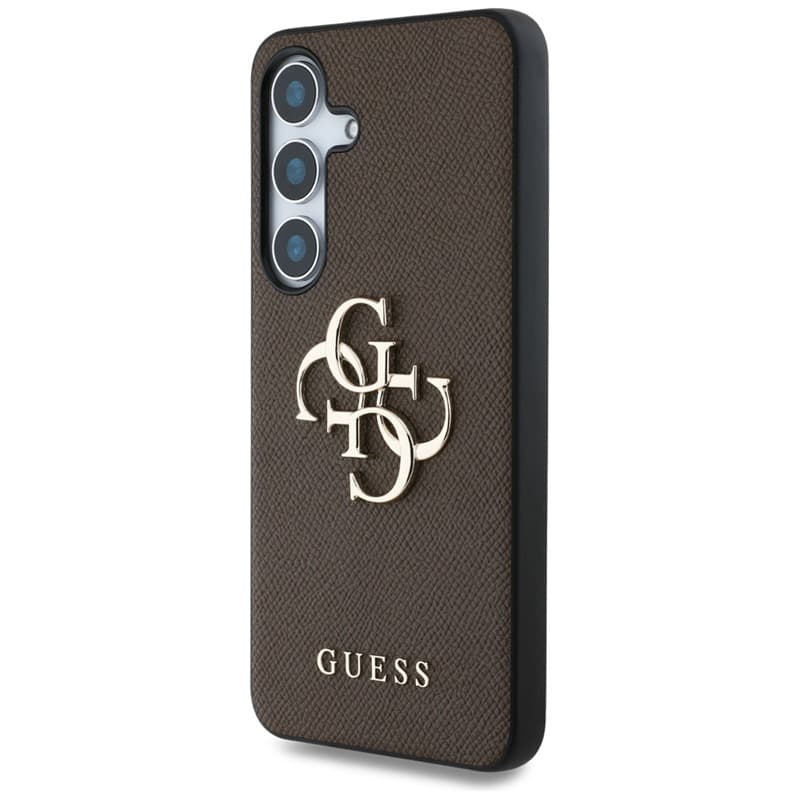 Guess Grained Big 4G Logo Small Classic Logo - Case for Samsung Galaxy S25+ (brown) 2