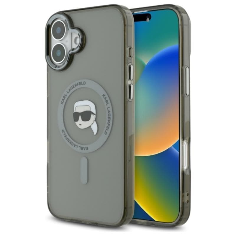 Karl Lagerfeld IML Metal Karl Head MagSafe - Case for iPhone 16 (black) 1