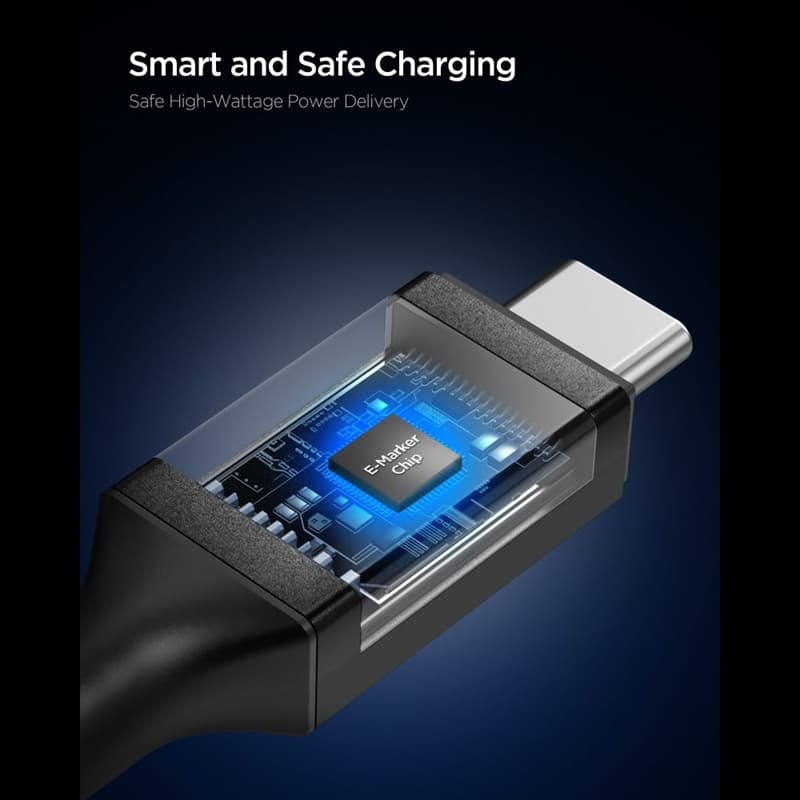 Spigen EB10020CC Essential - USB-C to USB-C PD Cable 100W 2m (Black) 3