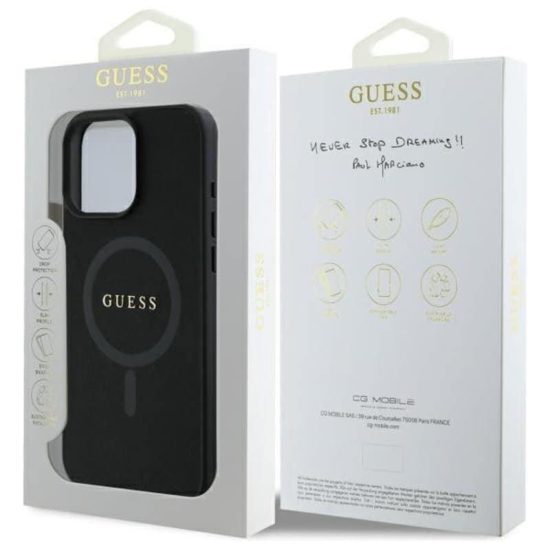 Guess Saffiano Classic Logo MagSafe - Case for iPhone 16 Pro Max (black) 8