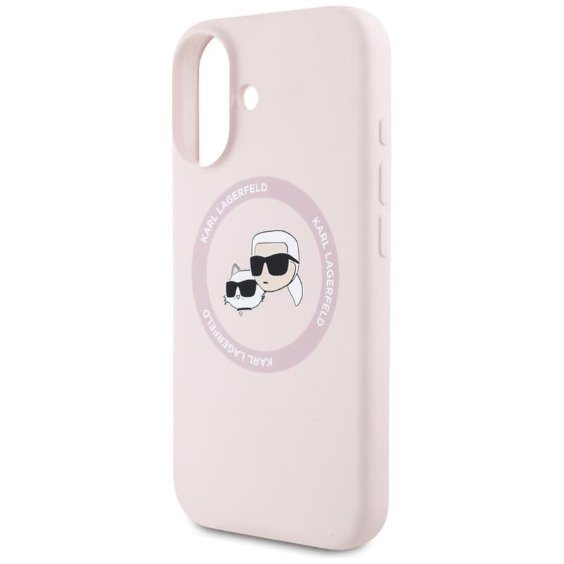 Karl Lagerfeld Silicone Double Heads And Circle MagSafe - Case for iPhone 16 (pink) 6