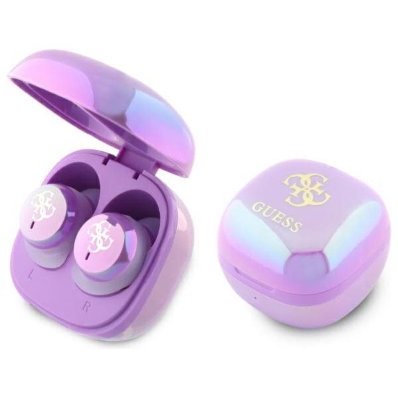 Guess 4G Printed Logo - Bluetooth TWS Headphones + Charging Case (Purple) 1