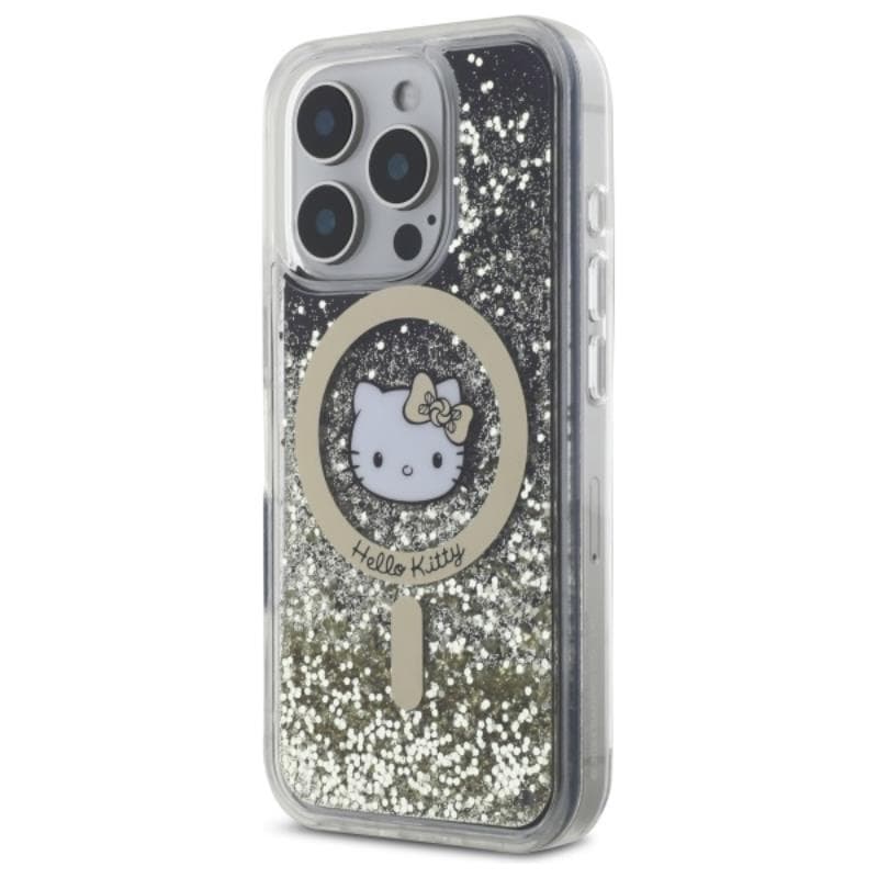 Hello Kitty Liquid Glitter Fever MagSafe - Case for iPhone 16 Pro Max (black/gold) 2