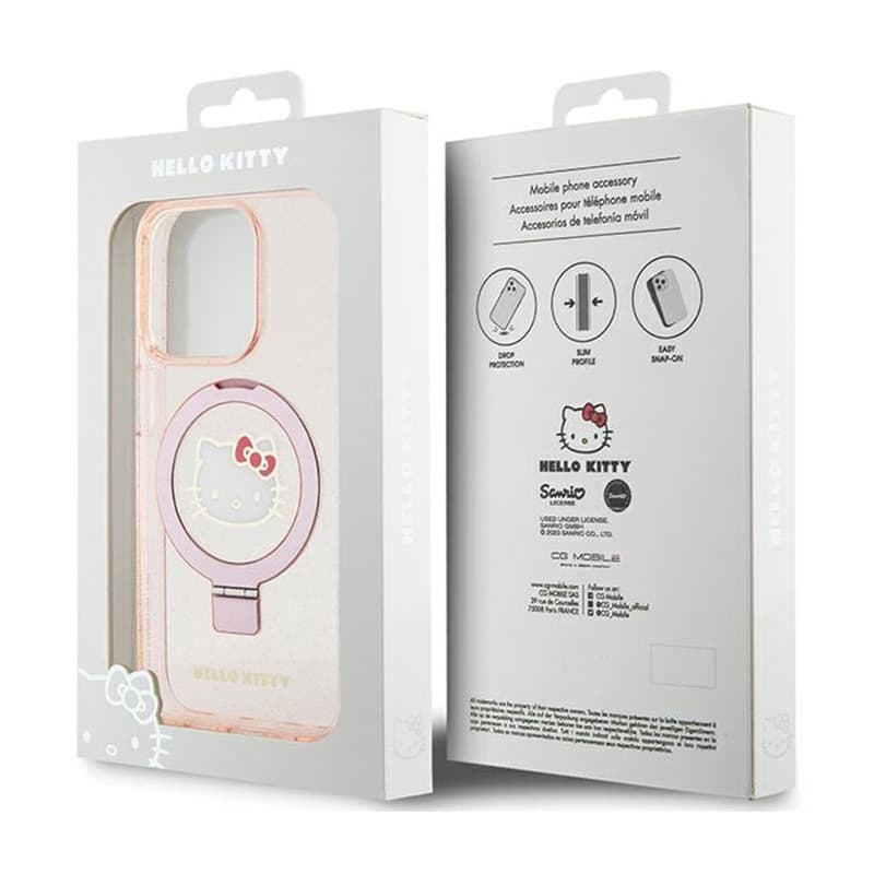 Hello Kitty Ring Stand Glitter Electrop Logo MagSafe - iPhone 15 Pro Case (pink) 8